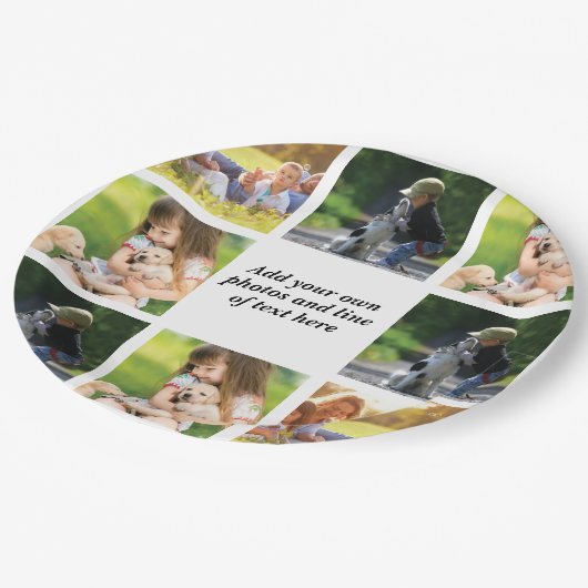 Maak uw eigen fotocollage en tekst papieren bordje (Gekanteld)