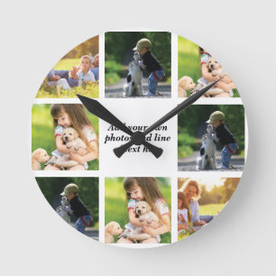 Maak uw eigen fotocollage en tekst ronde klok