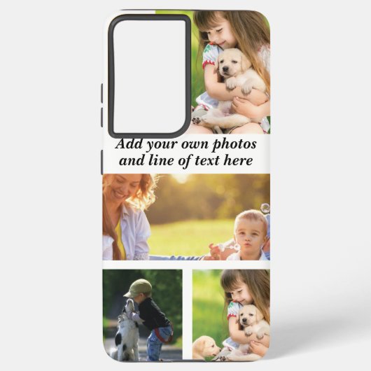 Maak uw eigen fotocollage en tekst samsung galaxy hoesje (Achterkant)