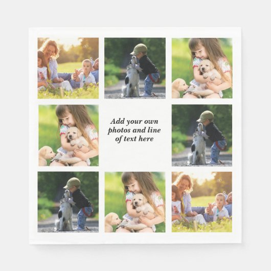 Maak uw eigen fotocollage en tekst servet (Voorkant)