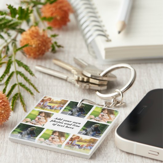 Maak uw eigen fotocollage en tekst sleutelhanger (Voorkant Rechts)