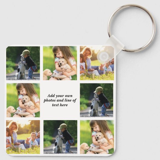 Maak uw eigen fotocollage en tekst sleutelhanger (Achterkant)