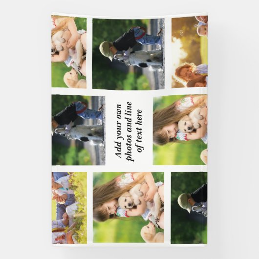 Maak uw eigen fotocollage en tekst spandoek (Verticaal)