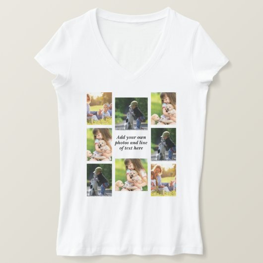 Maak uw eigen fotocollage en tekst t-shirt (Design voorkant)