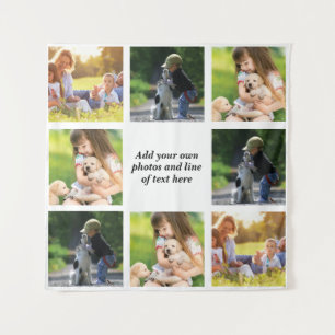 Maak uw eigen fotocollage en tekst wandkleed