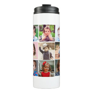 Maak uw eigen fotocollage van 15 foto's thermosbeker