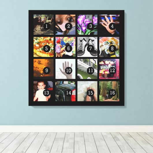 Maak uw eigen fotokunst eenvoudig met 16 afbeeldin canvas afdruk (Insitu (Houten vloer))