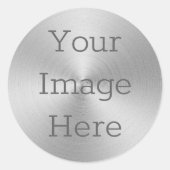 Maak Uw Eigen Geborsteld Metallisch Zilveren Radia Ronde Sticker (Voorkant)