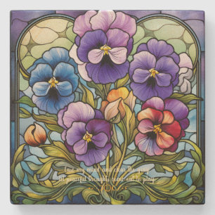 Maak Uw Eigen Gebrandschilderde Viooltjes Bloemen Stenen Onderzetter