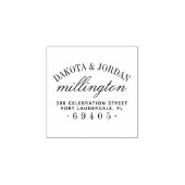 Maak uw eigen gepersonaliseerde bruiloft retour ad 	rubberstempel (Afrduk)