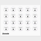 Maak Uw Eigen Handgemaakte met Hart Naam Ronde Sticker (Vel)