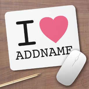 Maak uw eigen Hart van de Liefde van I - naam Muismat