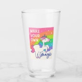 Maak uw eigen Magie | Cute Unicorn Glas (Voorkant)