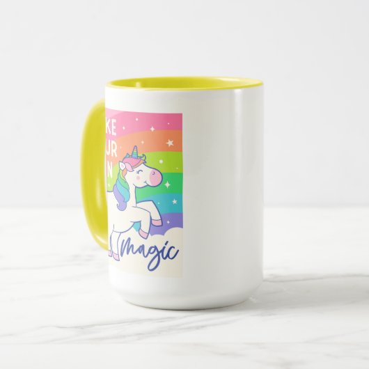 Maak uw eigen Magie | Cute Unicorn Mok (Voorkant links)