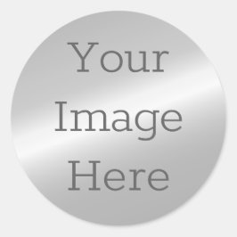 Maak uw eigen metaalachtige zilveren namaak platin ronde sticker