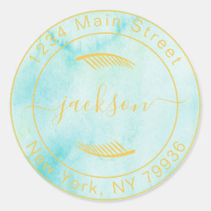 Maak Uw Eigen Moderne Ronde Retouradres Sticker
