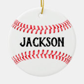 Maak uw eigen naam/tekst van de Aangepaste Basebal Keramisch Ornament (Voorkant)