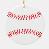 Maak uw eigen naam/tekst van de Aangepaste Basebal Keramisch Ornament (Achterkant)