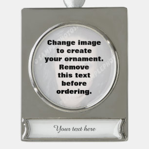 Maak uw eigen persoonlijke foto verzilverd banner ornament