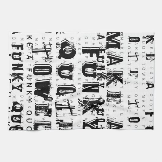 Maak uw eigen persoonlijke Funky Quote | wit Theedoek (Horizontaal)