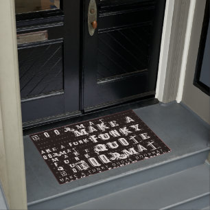 Maak uw eigen persoonlijke Funky Quote   Zwart Deurmat