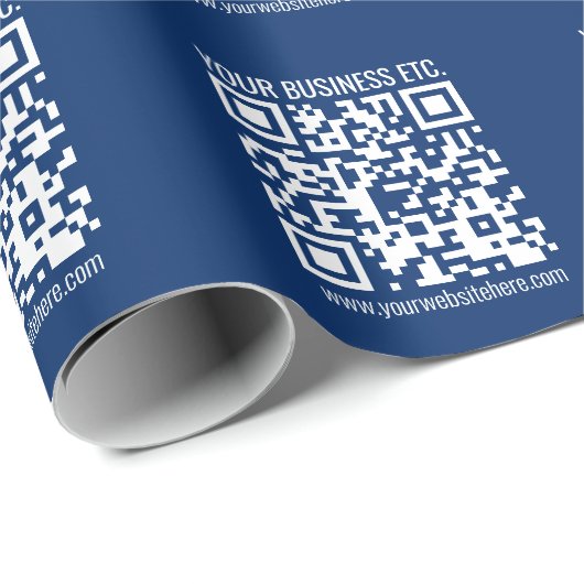 Maak uw eigen QR-code | Blue Cadeaupapier (Rol Hoek)