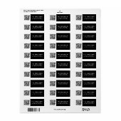 Maak uw eigen QR-code | Modern retouradres Etiket (Full Sheet)