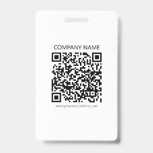 Maak uw eigen QR-code | Zwart en Wit Badge (Voorzijde)