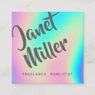 Maak uw eigen regenboog Abstract kleurrijk stijlvo Vierkante Visitekaartje