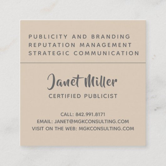 Maak uw eigen regenboog Abstract kleurrijk stijlvo Vierkante Visitekaartje (Achterkant)