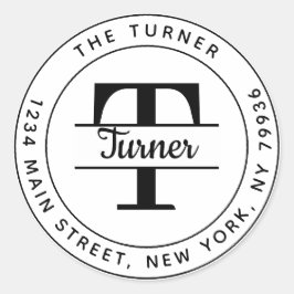 Maak Uw Eigen Ronde Initiaal Retouradres Ronde Sticker