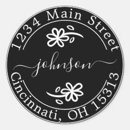 Maak Uw Eigen Ronde Retouradres Klassiek Rond Sticker