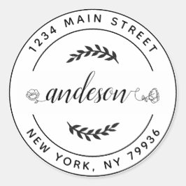 Maak Uw Eigen Ronde Retouradres Klassieke Ronde Ronde Sticker
