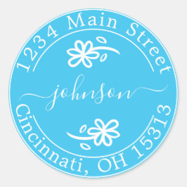 Maak Uw Eigen Ronde Retouradres Klassieke Ronde Sticker