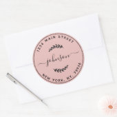 Maak Uw Eigen Ronde Retouradres Rose Goud Ronde Sticker (Envelop)
