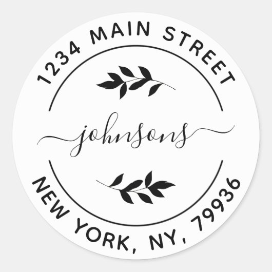 Maak Uw Eigen Ronde Retouradres Sticker (Voorkant)