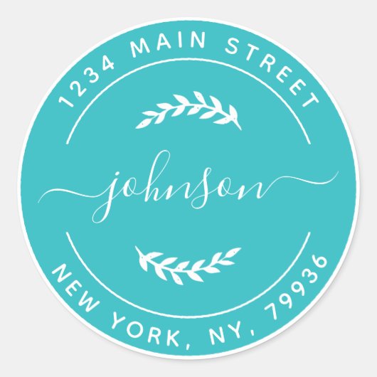 Maak Uw Eigen Ronde Retouradres Sticker (Voorkant)