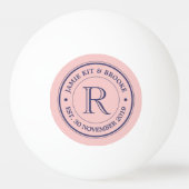 Maak uw eigen Roos kwarts roze Logo monogram Pingpongballen (Achterkant)