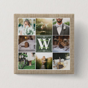 Maak uw eigen Rustige bruiloft Instagram Collage Vierkante Button 5,1 Cm