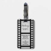 Maak uw eigen Senior Portret Retro Film negatief Bagagelabel (Achterkant verticaal)