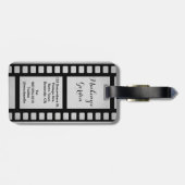 Maak uw eigen Senior Portret Retro Film negatief Bagagelabel (Achterkant horizontaal)