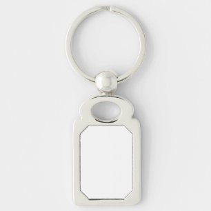 Maak uw eigen Silver Kleur Metal Rechthoek Keyring Sleutelhanger