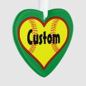 Maak uw eigen softball-kerstversiering met het har ornament (voorkant)