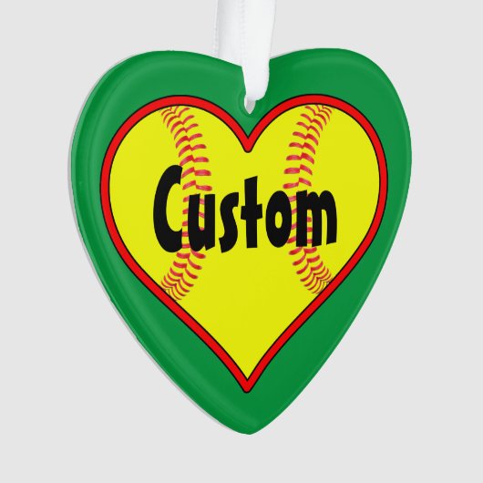 Maak uw eigen softball-kerstversiering met het har ornament (voorkant)