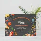 Maak uw eigen uitnodiging voor Pizza Party (Staand voorkant)