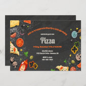 Maak uw eigen uitnodiging voor Pizza Party (Voorkant / Achterkant)