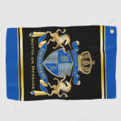 Maak uw eigen Unicorn Coat van Wapenblauw Embleem Golfhanddoek (Horizontaal)