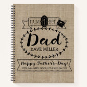 Maak uw eigen vaderdag nummer 1 Pap Monogram Notitieboek (Voorkant)