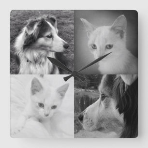 Maak uw eigen vier Instagram Photo Square Clock Vierkante Klok