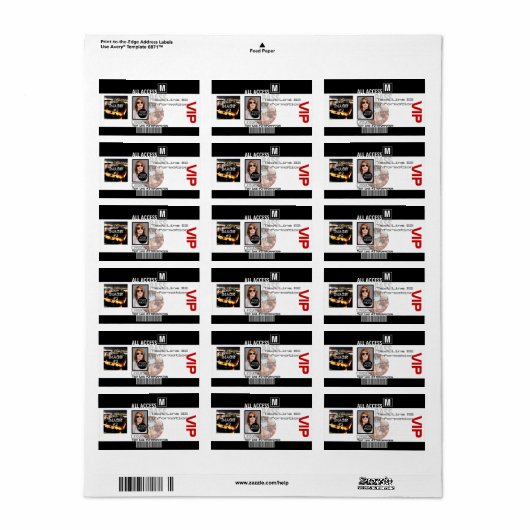 Maak uw eigen VIP pas 8 manieren aan Personeel Etiket (Full Sheet)